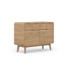 Komoda z litego drewna 120 × 90 × 50 cm – 4 szuflady i 2 szafki